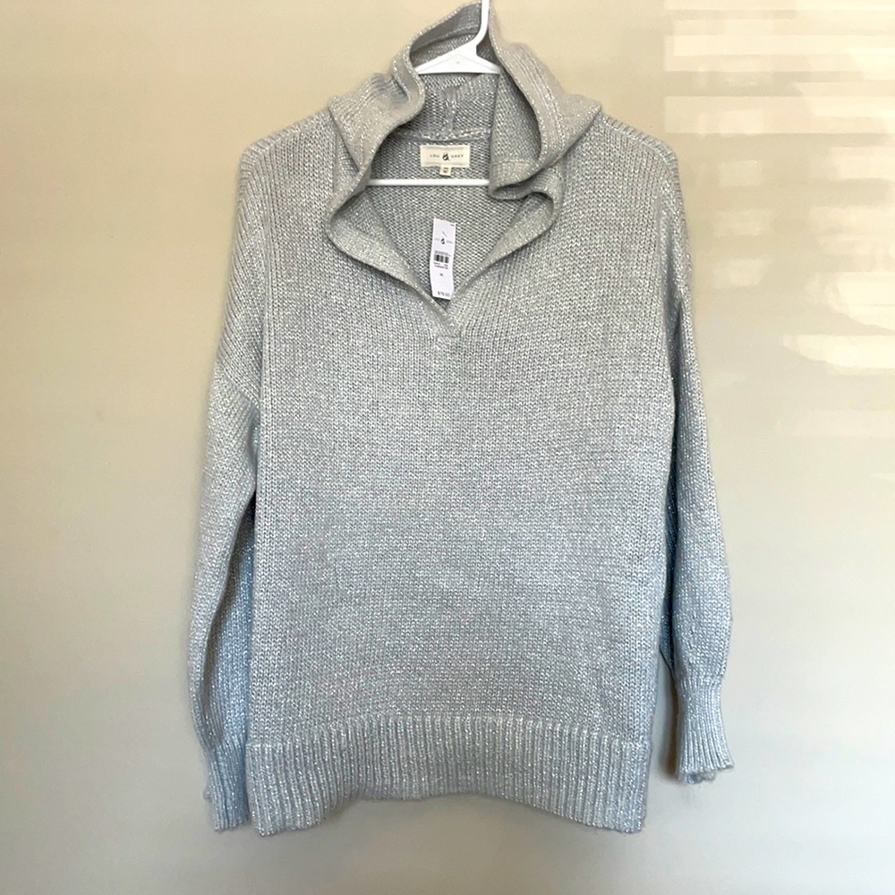 LOU & GREY Hooded Sparkle Sweater